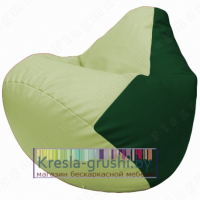 Бескаркасное кресло мешок Груша Г2.3-0401 (светло-салатовый, зелёный)